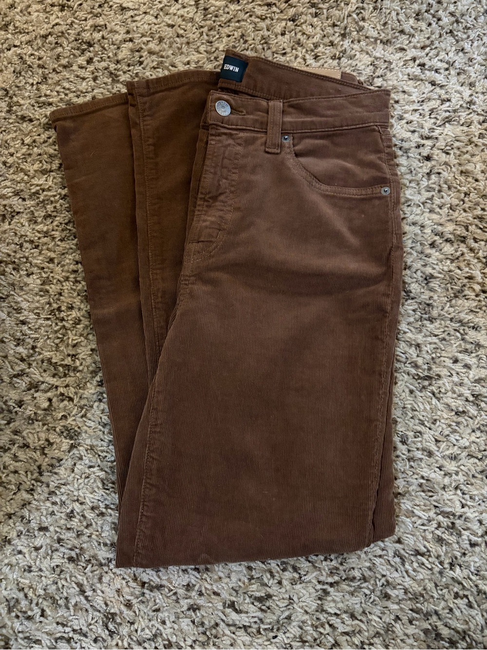 Edwin Corduroy Pants in Rich Brown